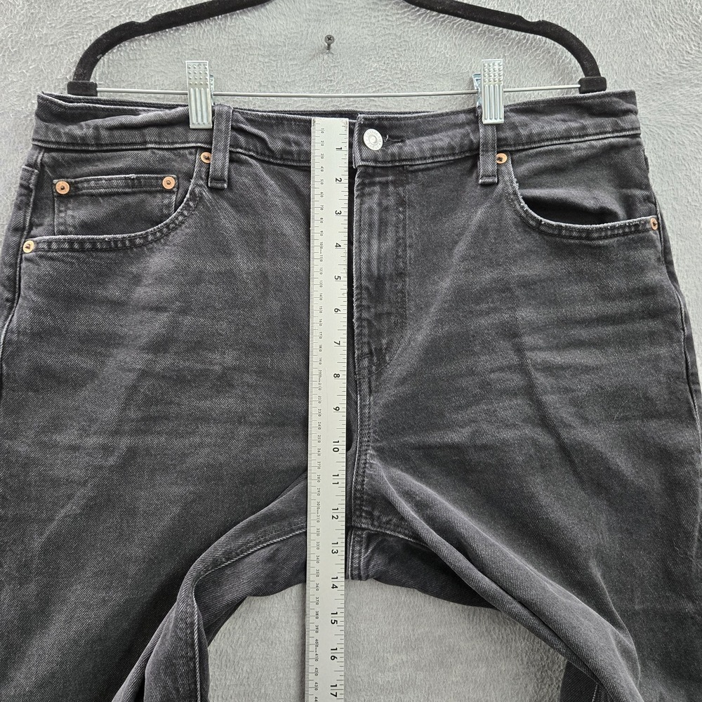 American Eagle Outfitters Women Jeans 14 Black Denim Stovepipe Baggy Y2K - Picture 8 of 12